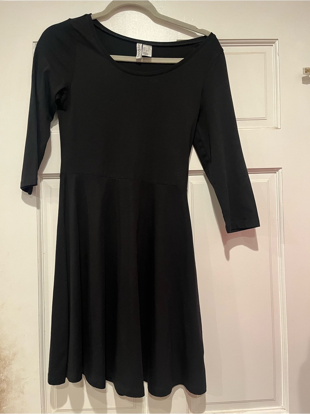 Divided Black Long Sleeve Fit-and-Flare Dress